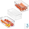 image:imageiDesign Stackable Fridge Organizer Bins with Lids for Fresh Produce  Set of 6  ClearPack of 3