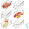 image:imageiDesign Stackable Fridge Organizer Bins with Lids for Fresh Produce  Set of 6  ClearPack of 6