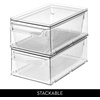 image:imageiDesign Stackable Kitchen Storage Drawer Set of 2 Clear  For Fridge For Pantry For UnderSink For CabinetPack of 1