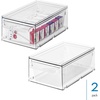 image:imageiDesign Stackable Kitchen Storage Drawer Set of 2 Clear  For Fridge For Pantry For UnderSink For CabinetPack of 2