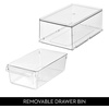image:imageiDesign Stackable Kitchen Storage Drawer Set of 2 Clear  For Fridge For Pantry For UnderSink For CabinetPack of 4