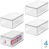 image:imageiDesign Stackable Kitchen Storage Drawer Set of 2 Clear  For Fridge For Pantry For UnderSink For CabinetPack of 4