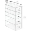 image:imageiDesign Stackable Makeup Organizer for Bathroom Countertop or VanitySet of 2Clear Tower5 Drawer M2