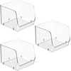 image:imageiDesign Stackable OpenFront Storage Bins Set of 6 Clear  Kitchen and Pantry OrganizationPack of 3