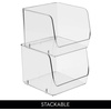 image:imageiDesign Stackable OpenFront Storage Bins Set of 6 Clear  Kitchen and Pantry OrganizationPack of 6