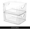 image:imageiDesign Stackable OpenFront Storage Bins with Handles Set of 4 Clear  For Kitchen and PantryPack of 1