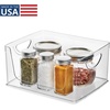 image:imageiDesign Stackable OpenFront Storage Bins with Handles Set of 4 Clear  For Kitchen and PantryPack of 1