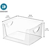 image:imageiDesign Stackable OpenFront Storage Bins with Handles Set of 4 Clear  For Kitchen and PantryPack of 1