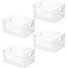 image:imageiDesign Stackable OpenFront Storage Bins with Handles Set of 4 Clear  For Kitchen and PantryPack of 4