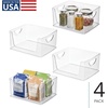 image:imageiDesign Stackable OpenFront Storage Bins with Handles Set of 4 Clear  For Kitchen and PantryPack of 4