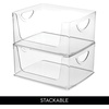 image:imageiDesign Stackable OpenFront Storage Bins with Handles Set of 4 Clear  For Kitchen and PantryPack of 4