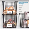 image:imageiDesign Stackable Wire Pantry Basket with Label Plate  Set of 6  Matte Black10 x 10 x 775