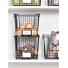 image:imageiDesign Stackable Wire Pantry Basket with Label Plate  Set of 6  Matte Black8 x 10 x 775