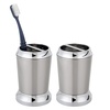 image:imageiDesign Stainless Steel Bathroom Toothbrush Holder Pack of 2  BrushedChrome Split Finish For CountersBrushedChrome Split Finish
