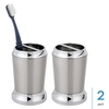 image:imageiDesign Stainless Steel Bathroom Toothbrush Holder Pack of 2  BrushedChrome Split Finish For CountersBrushedChrome Split Finish