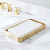 image:imageiDesign Stainless Steel Bathroom Tray for Towels Cosmetics and Accessories The Gia Collection  962 x 562 x 107 WhiteSoft Brass