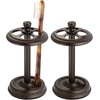 image:imageiDesign Steel Divided Toothbrush Holder Stand 325 x 325 x 575  Four Divided Compartments Brushed Nickel amp Polished ChromeBronze