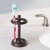 image:imageiDesign Steel Divided Toothbrush Holder Stand 325 x 325 x 575  Four Divided Compartments Brushed Nickel amp Polished ChromeBronze