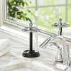 image:imageiDesign Steel Divided Toothbrush Holder Stand 325 x 325 x 575  Four Divided Compartments Brushed Nickel amp Polished ChromeChromeBlack