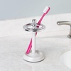 image:imageiDesign Steel Divided Toothbrush Holder Stand 325 x 325 x 575  Four Divided Compartments Brushed Nickel amp Polished ChromePearl WhiteChrome