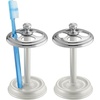 image:imageiDesign Steel Divided Toothbrush Holder Stand 325 x 325 x 575  Four Divided Compartments Brushed Nickel amp Polished ChromePearl WhiteChrome