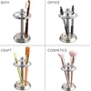 image:imageiDesign Steel Divided Toothbrush Holder Stand 325 x 325 x 575  Four Divided Compartments Brushed Nickel amp Polished ChromeSplit Finish