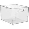 image:imageiDesign Storage Bin with Handles 12 x 10 x 8 Clear  For Kitchen Pantry Cabinet Nursery CraftsPack of 2