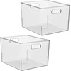 image:imageiDesign Storage Bin with Handles 12 x 10 x 8 Clear  For Kitchen Pantry Cabinet Nursery CraftsPack of 2