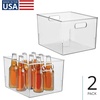 image:imageiDesign Storage Bin with Handles 12 x 10 x 8 Clear  For Kitchen Pantry Cabinet Nursery CraftsPack of 2