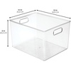image:imageiDesign Storage Bin with Handles 12 x 10 x 8 Clear  For Kitchen Pantry Cabinet Nursery CraftsPack of 4