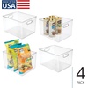 image:imageiDesign Storage Bin with Handles 12 x 10 x 8 Clear  For Kitchen Pantry Cabinet Nursery CraftsPack of 4