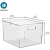 image:imageiDesign Storage Bin with Handles 12 x 10 x 8 Clear  For Kitchen Pantry Cabinet Nursery CraftsPack of 8