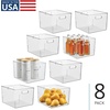 image:imageiDesign Storage Bin with Handles 12 x 10 x 8 Clear  For Kitchen Pantry Cabinet Nursery CraftsPack of 8