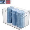 image:imageiDesign Storage Bins with Handles Set of 2 Clear  Organizer Bins For Kitchen Pantry Bathroom or Home OfficePack of 1
