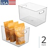 image:imageiDesign Storage Bins with Handles Set of 2 Clear  Organizer Bins For Kitchen Pantry Bathroom or Home OfficePack of 2