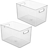 image:imageiDesign Storage Bins with Handles Set of 2 Clear  Organizer Bins For Kitchen Pantry Bathroom or Home OfficePack of 2