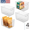 image:imageiDesign Storage Bins with Handles Set of 2 Clear  Organizer Bins For Kitchen Pantry Bathroom or Home OfficePack of 4