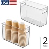 image:imageiDesign Tall Plastic Storage Bin with Handles for Fridge or Freezer  Set of 8  Clear  Made in USAPack of 2