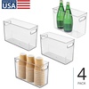 image:imageiDesign Tall Plastic Storage Bin with Handles for Fridge or Freezer  Set of 8  Clear  Made in USAPack of 4