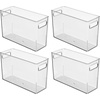 image:imageiDesign Tall Plastic Storage Bin with Handles for Fridge or Freezer  Set of 8  Clear  Made in USAPack of 4