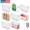 image:imageiDesign Tall Plastic Storage Bin with Handles for Fridge or Freezer  Set of 8  Clear  Made in USAPack of 8