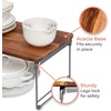 image:imageiDesign The Ra Safford Collection Acacia Wood and Wire Serving Tray 145 x 75 x 32Riser  Large