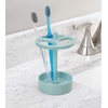image:imageiDesign Toothbrush Holder Clear  For Normal to Large Toothbrushes Fits Spin Brushes Holds ToothpasteBaby Blue