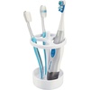 image:imageiDesign Toothbrush Holder Clear  For Normal to Large Toothbrushes Fits Spin Brushes Holds ToothpasteWhite