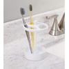 image:imageiDesign Toothbrush Holder Clear  For Normal to Large Toothbrushes Fits Spin Brushes Holds ToothpasteWhite