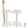 image:imageiDesign Toothbrush Holder Clear Pack of 2  4 Divided Sections For Bathroom or VanityClear