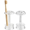 image:imageiDesign Toothbrush Holder Clear Pack of 2  4 Divided Sections For Bathroom or VanityClear