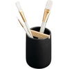 image:imageiDesign Toothbrush Holder Matte Black  Removable Wood Divider For Bathroom CountertopsMatte Black
