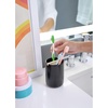image:imageiDesign Toothbrush Holder Matte Black  Removable Wood Divider For Bathroom CountertopsMatte Black