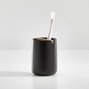 image:imageiDesign Toothbrush Holder Matte Black  Removable Wood Divider For Bathroom CountertopsMatte Black